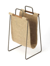 Load image into Gallery viewer, Butler Specialty Butler Loft Burlap and Metal Magazine Basket