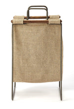 Load image into Gallery viewer, Butler Specialty Butler Loft Burlap and Metal Magazine Basket