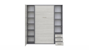 Maxima House Invento Vertical Wall Bed European Queen Size With 2 Cabinets