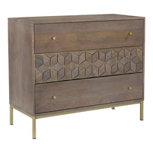 Load image into Gallery viewer, Moe&#39;s Corolla 3 Drawer Chest Solid Mango with an Iron Base