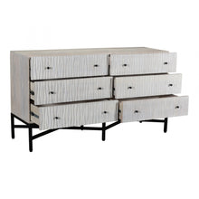 Load image into Gallery viewer, Moe&#39;s Faceout 6 Drawer Dresser Solid White Mango Frame with Black Iron Base