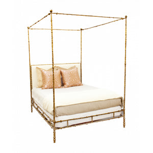 Canopy Beds - Oly Diego Queen Bed Gold Finished